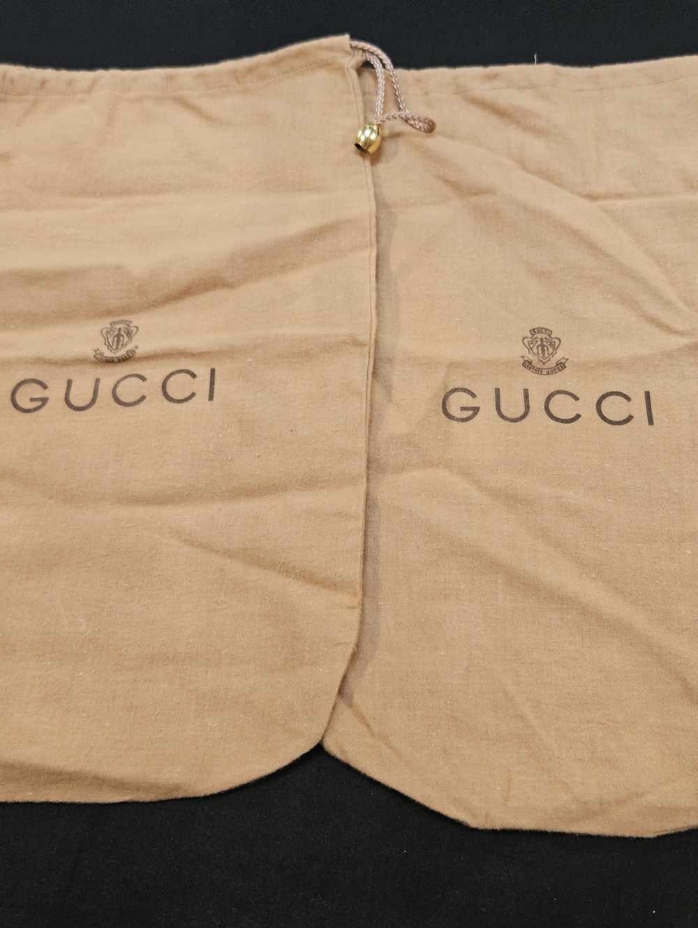 Gucci Dust Bag Shoe Storage Vintage Drawstring  2 Bags 14.5” X 8.75"